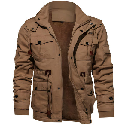 Men’s Multi-Pocket Zip-Up Military Jacket | Outerwear