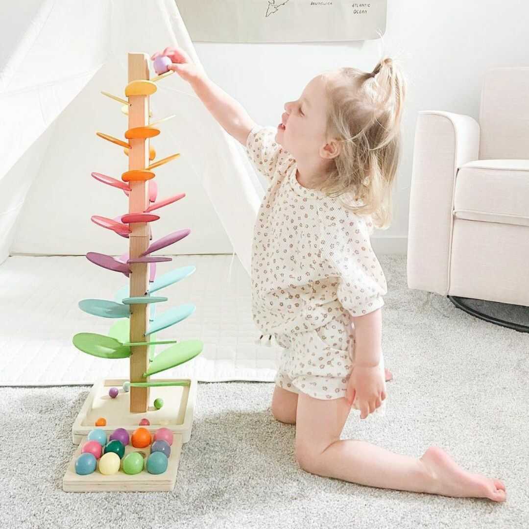 Interactive Colorful Murmur Tower for Sensory Development – Eco-Friendly Wooden Toy 1