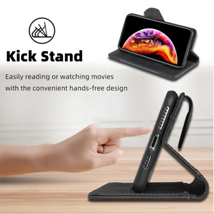 Magnetic Leather Wallet Phone Case for iPhone with Card Holder – Stylish Protection and Secure Closure 3