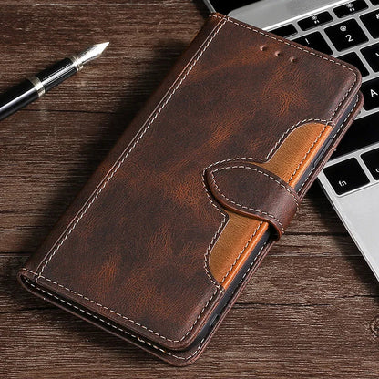 Magnetic Leather Wallet Phone Case for iPhone with Card Holder – Stylish Protection and Secure Closure 8