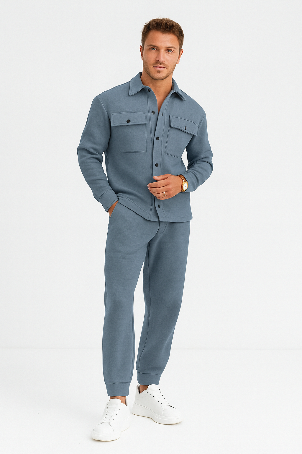 Modern Men's Tracksuit – Stylish Two-Piece Set for Casual Wear, Tailored Comfort, Easy Care 1