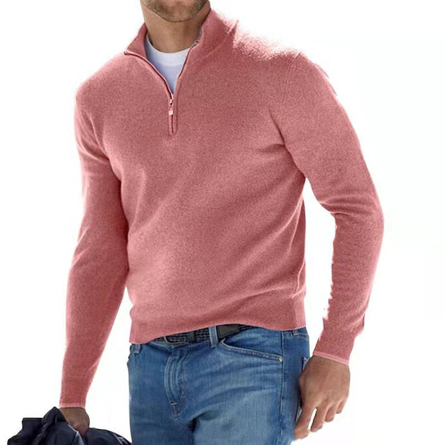 Luca | Men's V-Neck Sweater with Zipper