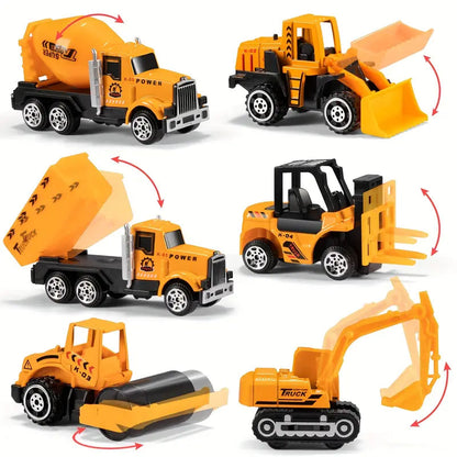 Portable Kids Construction Toy Vehicle Playset with Mini Trucks and Excavators for Imaginative Play 1