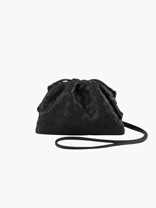 Isabella Geweven Tas – Vegan Lederen Mini Clutch met Schouderriem