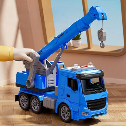 Toy Construction Crane Truck with Lights and Sounds – Movable Arm for Interactive Play, Durable Plastic, 3 Years and Up 1