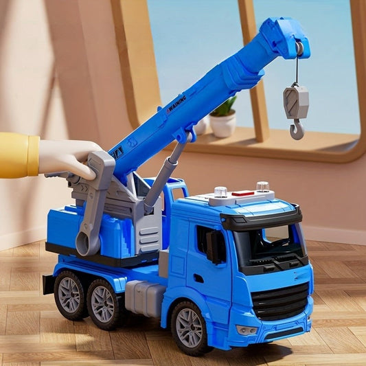 Toy Construction Crane Truck with Lights and Sounds – Movable Arm for Interactive Play, Durable Plastic, 3 Years and Up 1