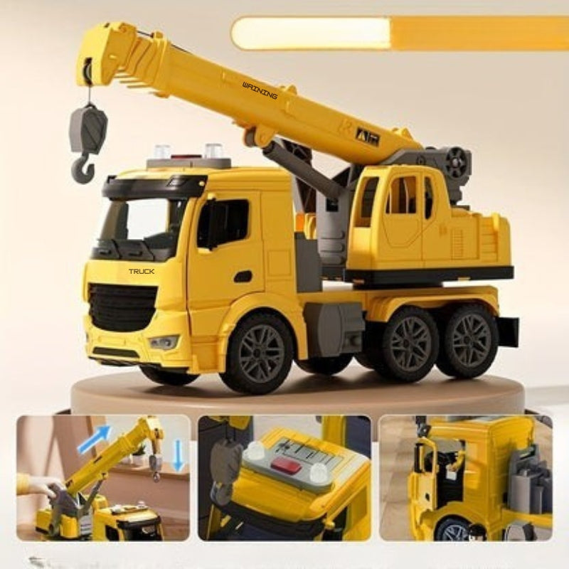 Toy Construction Crane Truck with Lights and Sounds – Movable Arm for Interactive Play, Durable Plastic, 3 Years and Up 2