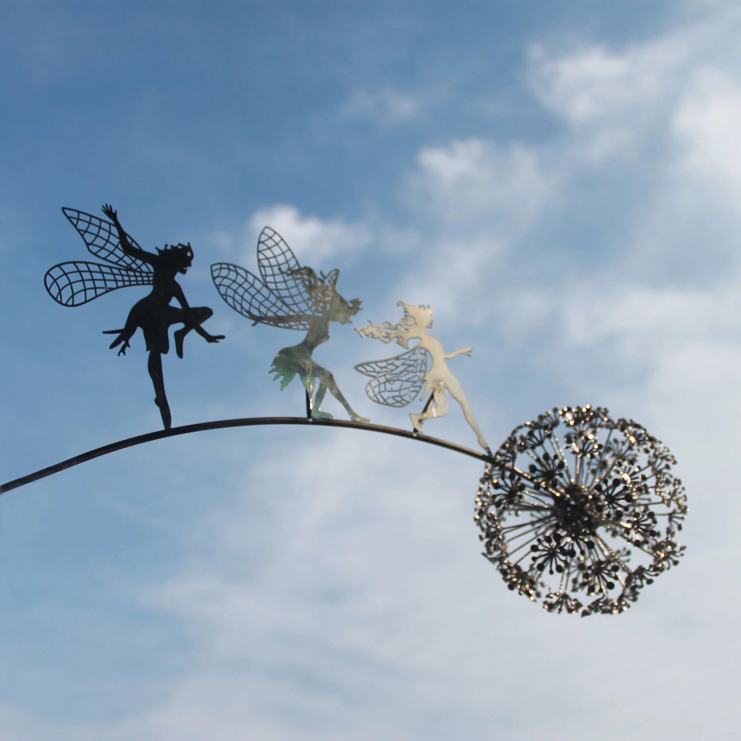 Weather-Resistant Metal Fairy Garden Sculpture – Whimsical Outdoor Statue for Enchanting Garden Decor 3