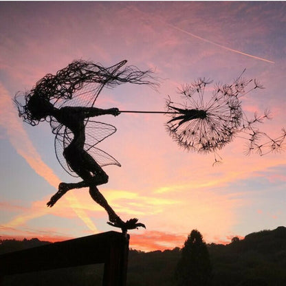 Weather-Resistant Metal Fairy Garden Sculpture – Whimsical Outdoor Statue for Enchanting Garden Decor 5