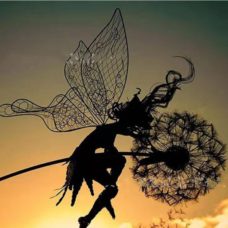 Weather-Resistant Metal Fairy Garden Sculpture – Whimsical Outdoor Statue for Enchanting Garden Decor 8