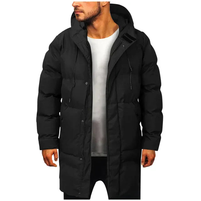 Men’s Hooded Puffer Jacket | Long