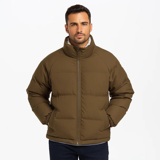 Men’s Zip-Up Warm Quilted Puffer Jacket | Outerwear