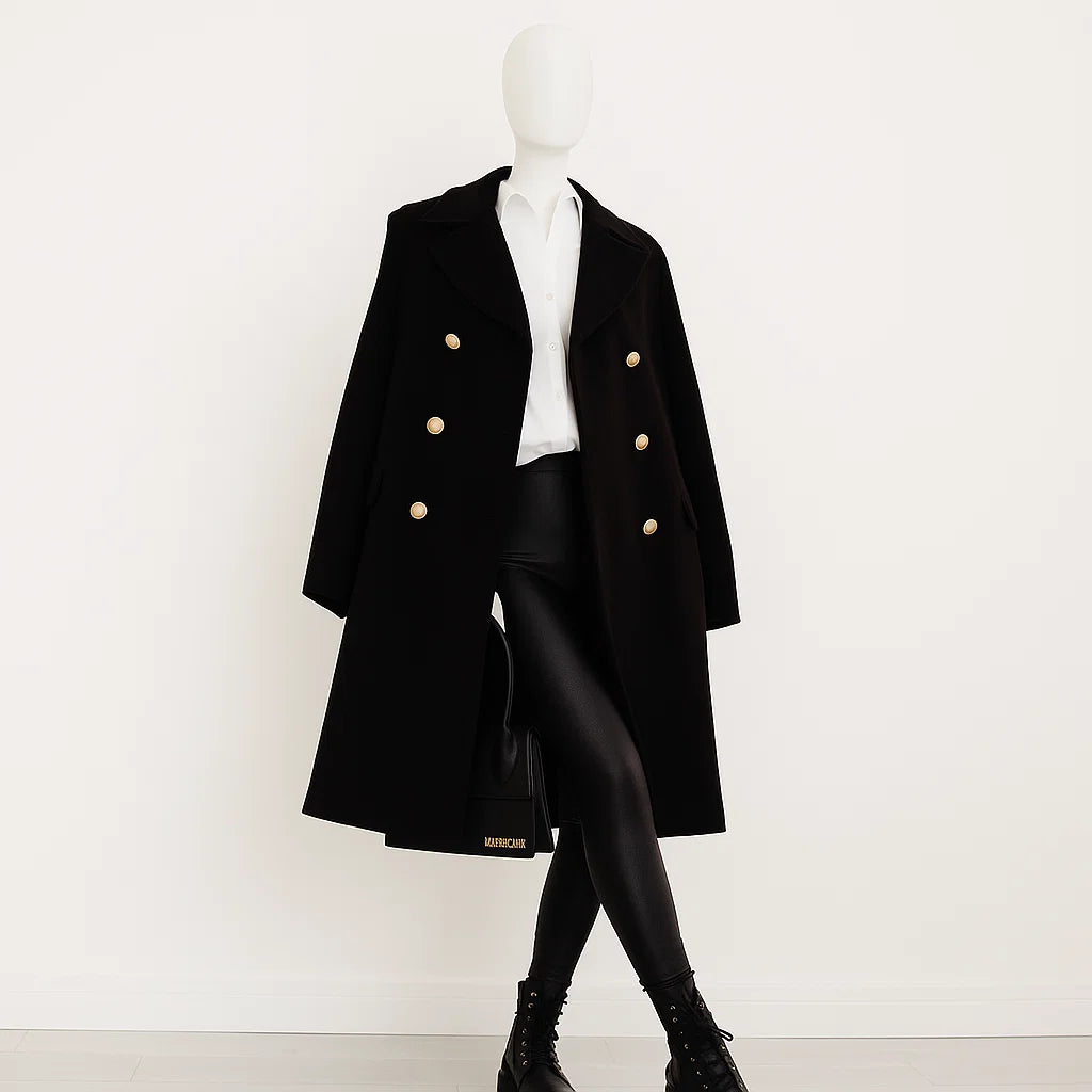 Women’s Double-Breasted Coat | Classic Chic Style