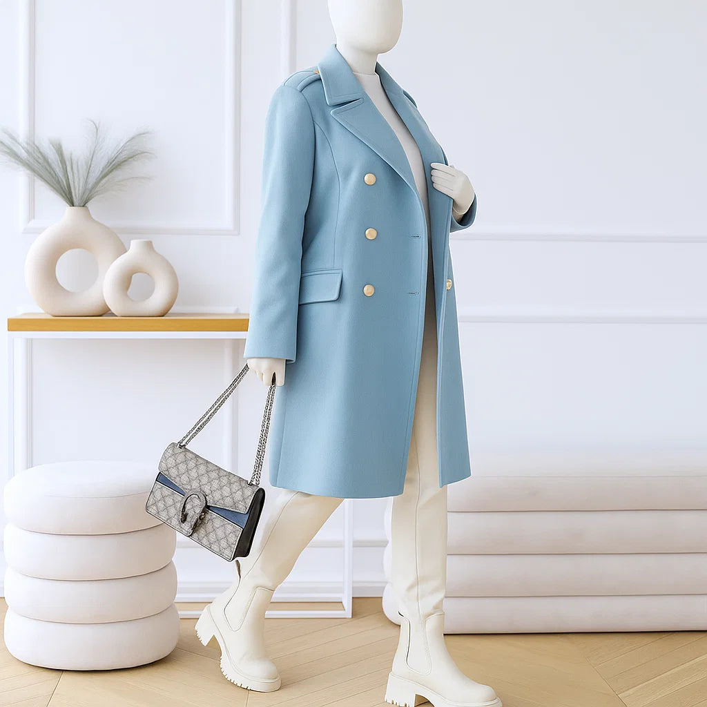 Women’s Double-Breasted Coat | Classic Chic Style