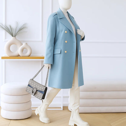 Women’s Double-Breasted Coat | Classic Chic Style