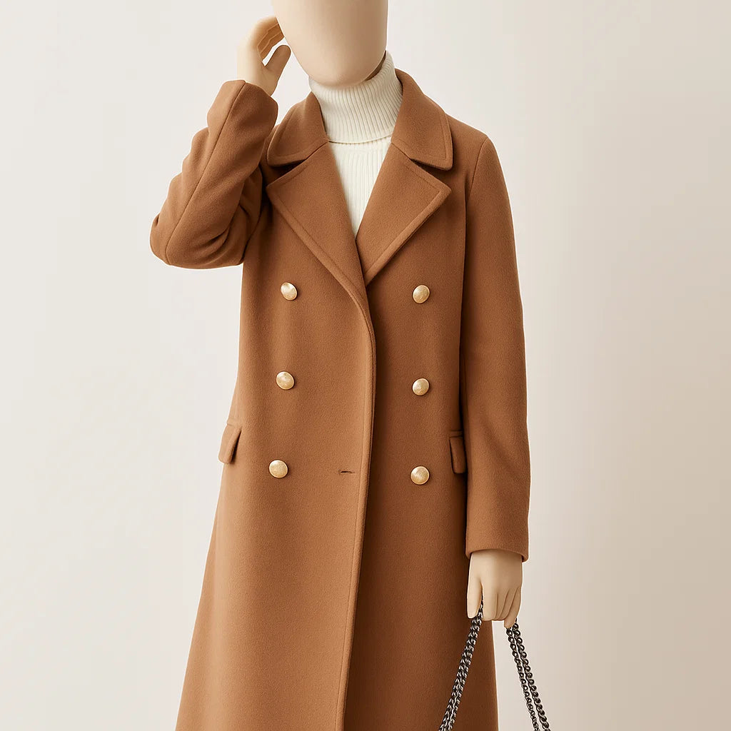 Women’s Double-Breasted Coat | Classic Chic Style