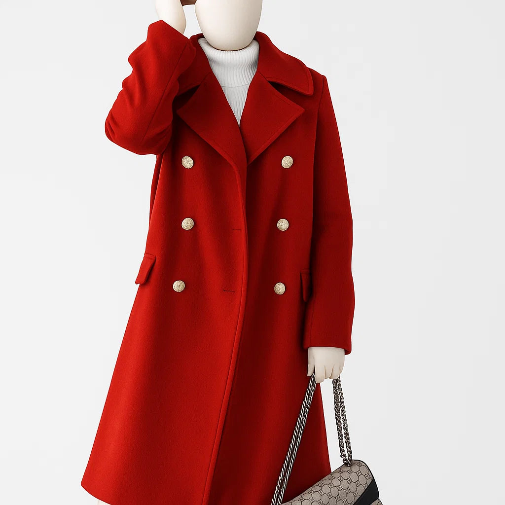 Women’s Double-Breasted Coat | Classic Chic Style