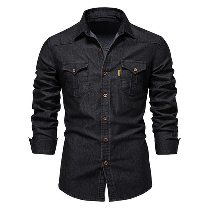 Stretch Cotton Denim Shirt - Logan