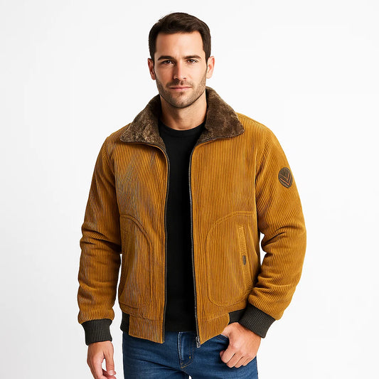 Men’s Corduroy Zip-Up Jacket | Warm