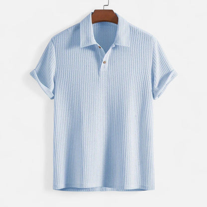 Men’s Waffle Knit Polo Shirt – Elevated Texture, Supreme Flexibility