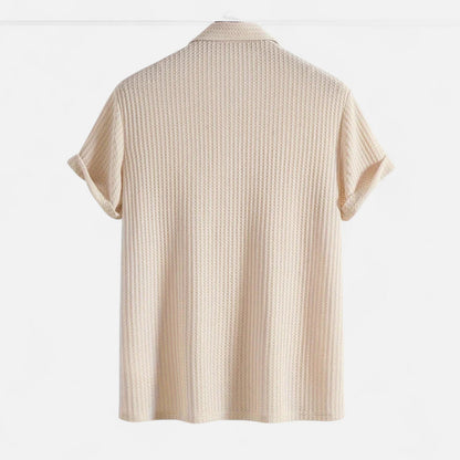 Men’s Waffle Knit Polo Shirt – Elevated Texture, Supreme Flexibility