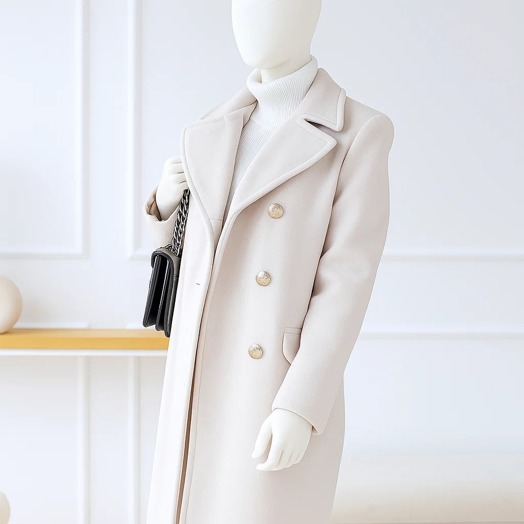Women’s Double-Breasted Coat | Classic Chic Style